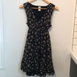 Black floral  mini dress
